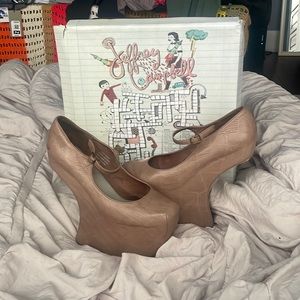 Jeffrey Campbell night-walker taupe croco Gaga heels